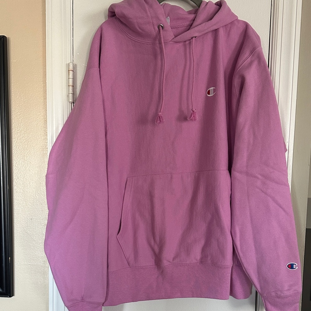 Champion Pink Crewneck Hoodie - Men’s Reverse Weave